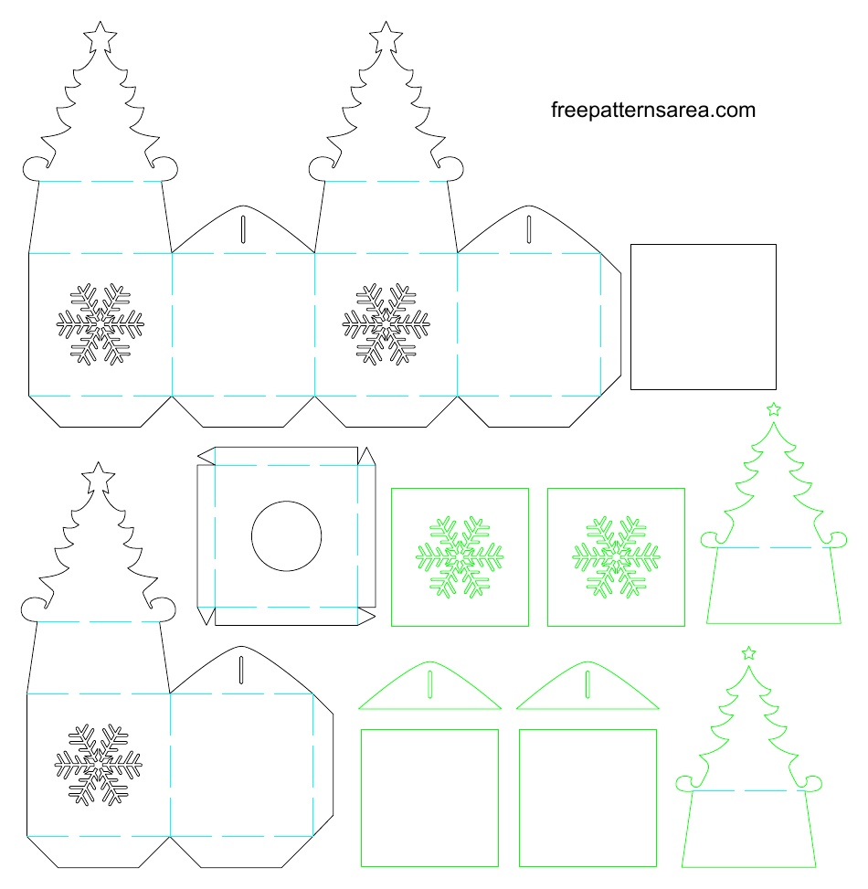 Christmas Gift Box Templates - Scheme, Page 1