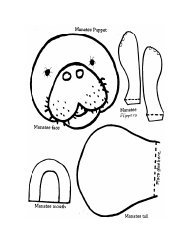 Manatee Paper Bag Puppet Templates, Page 2