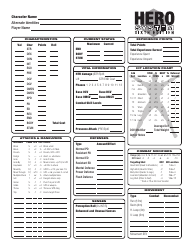 Hero System Sixth Edition Character Sheet