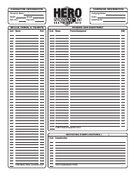 Hero System Sixth Edition Character Sheet, Page 2
