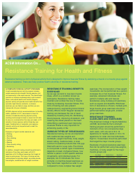 Document preview: Resistance Training for Health and Fitness