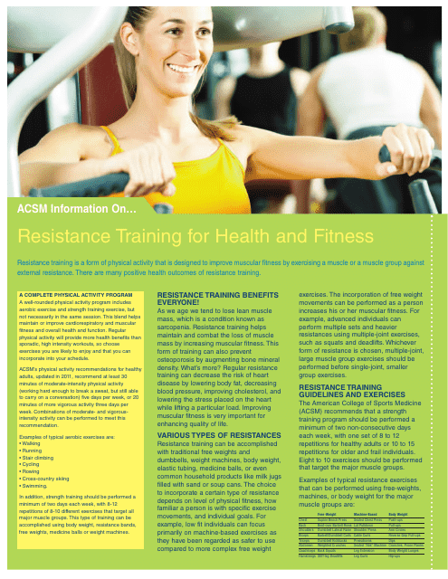 Resistance training for health and fitness - Preview Image
