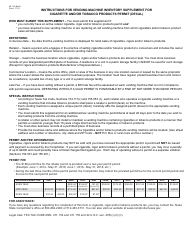 Form 69-119 Vending Machine Inventory Supplement for Cigarette and/or Tobacco Products Permit (Decal) - Texas, Page 2