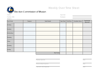 &quot;Weekly Over Time Sheet&quot; - Bhutan