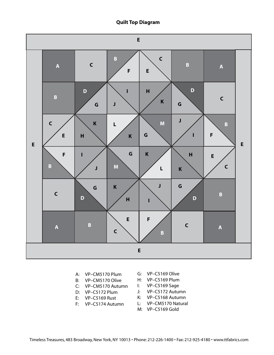 Autumn Leaves Quilt Pattern  Diagram - Timeless Treasures, Page 4