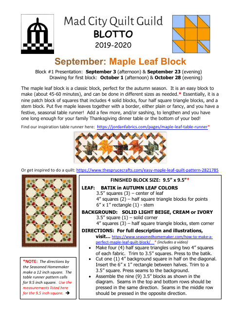 Maple Leaf Quilt Block - Free Image Preview