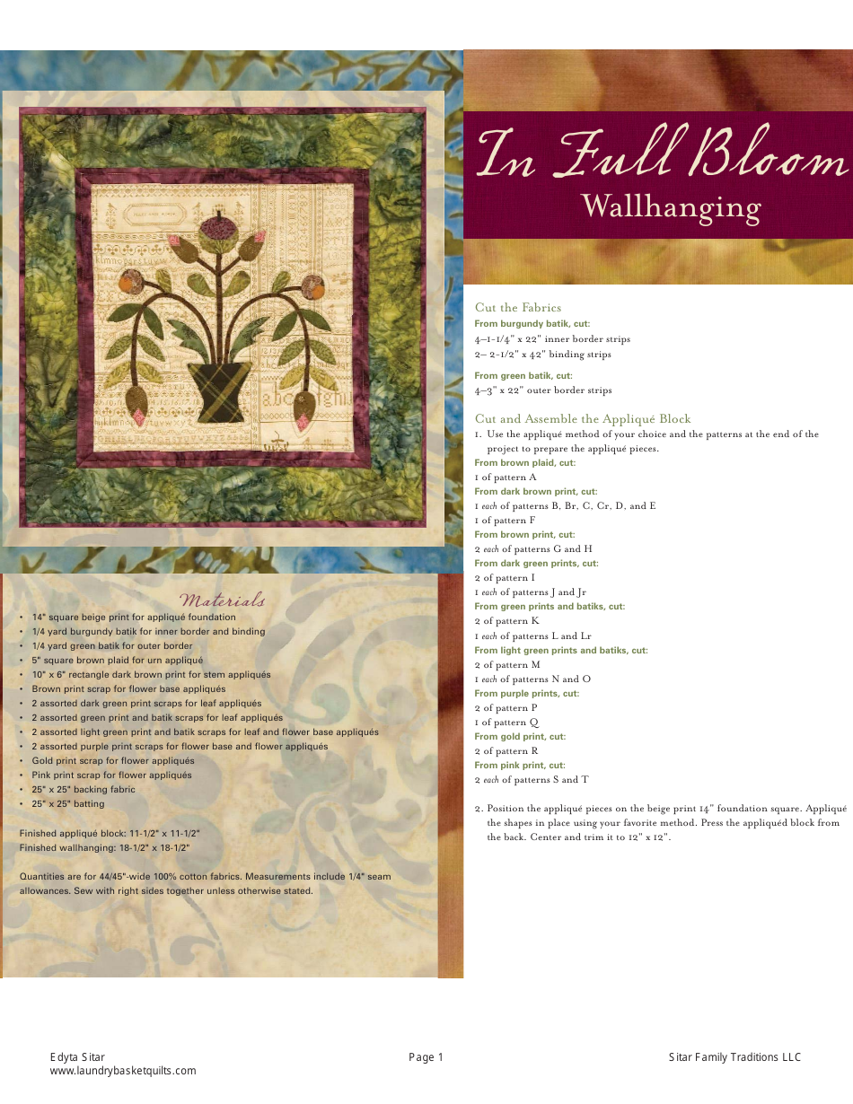 Flower Wallhanging Template Download Printable PDF Templateroller