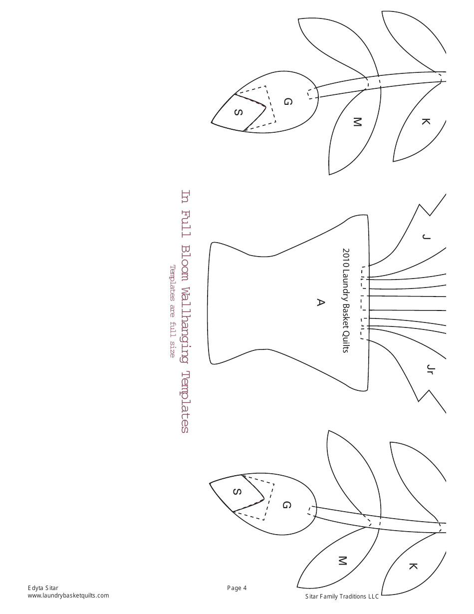 Flower Wallhanging Template, Page 4
