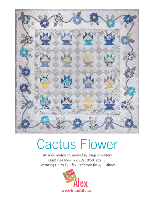 Cactus Flower Quilt Pattern Templates - Colorful and Unique Quilt Design Inspiration