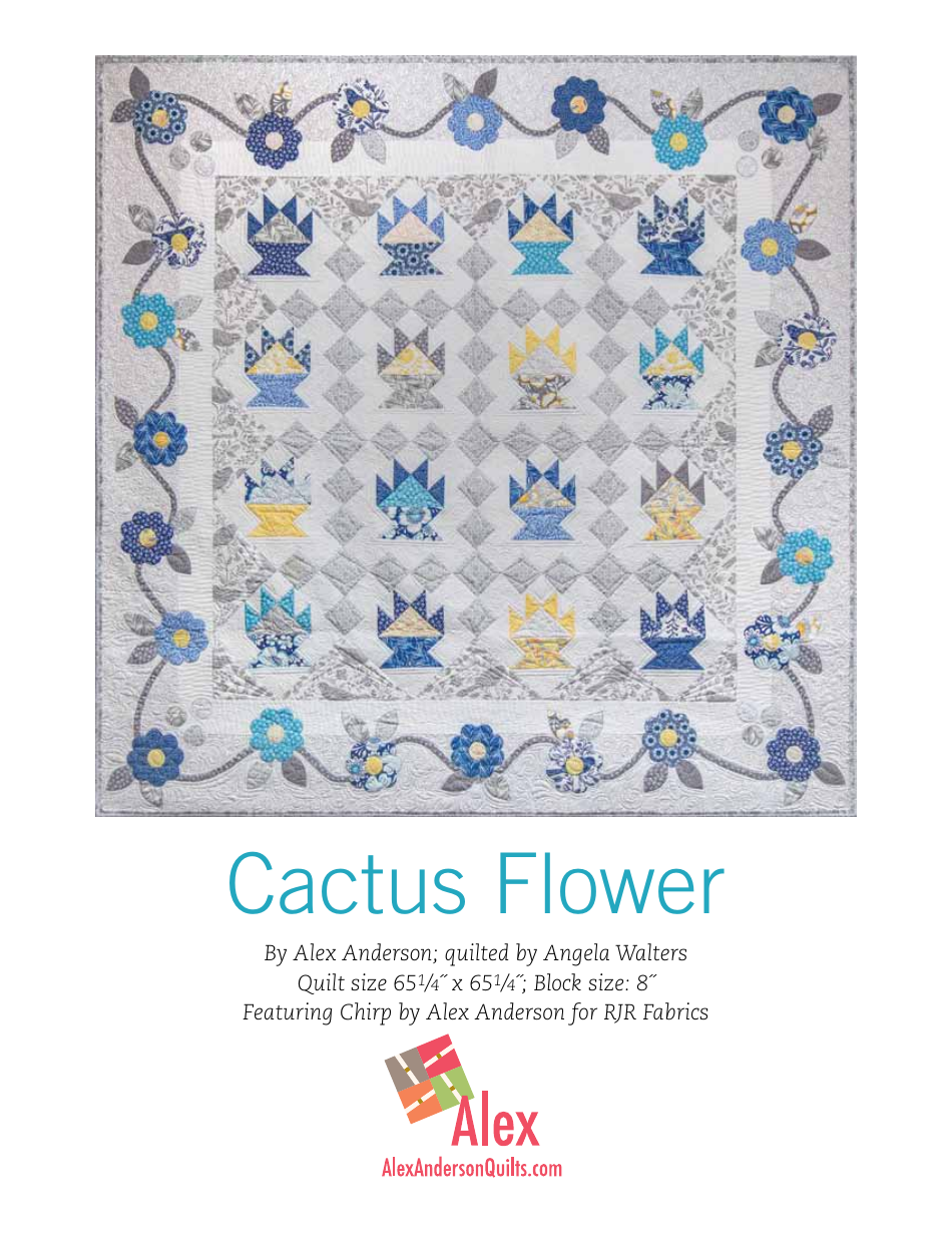Cactus Flower Quilt Pattern Templates - Colorful and Unique Quilt Design Inspiration