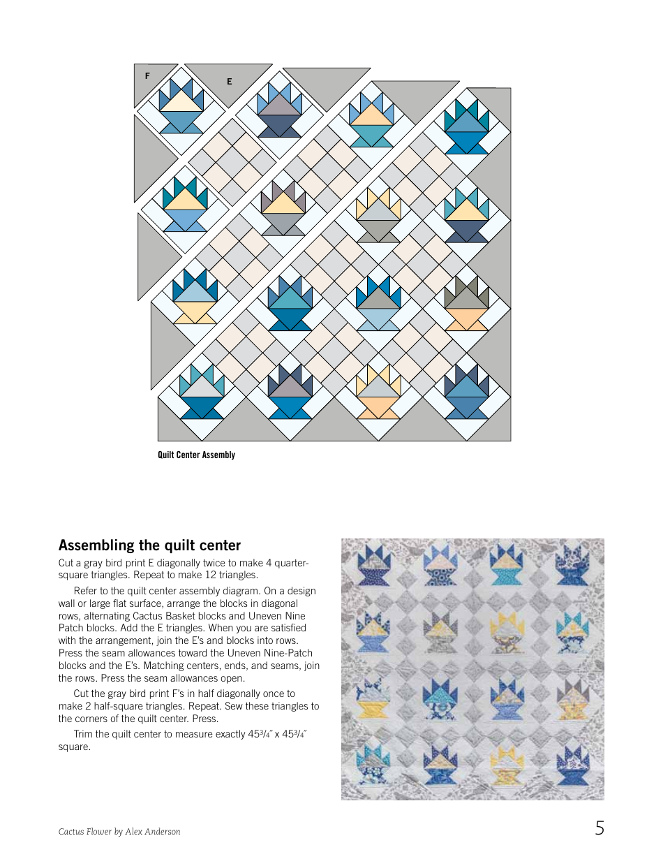 Cactus Flower Quilt Pattern Templates, Page 5
