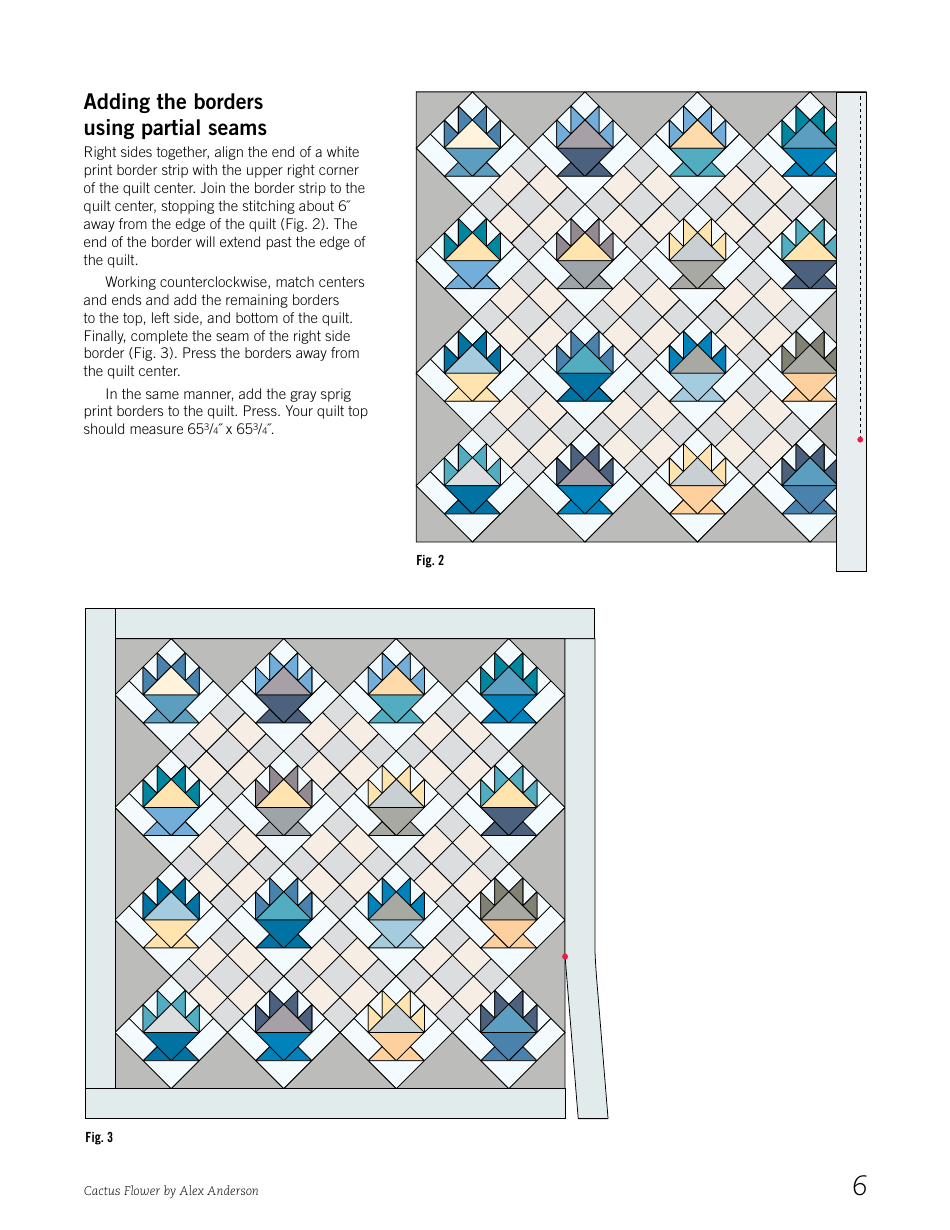 Cactus Flower Quilt Pattern Templates, Page 6