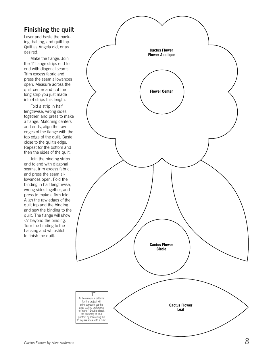 Cactus Flower Quilt Pattern Templates Download Printable PDF ...