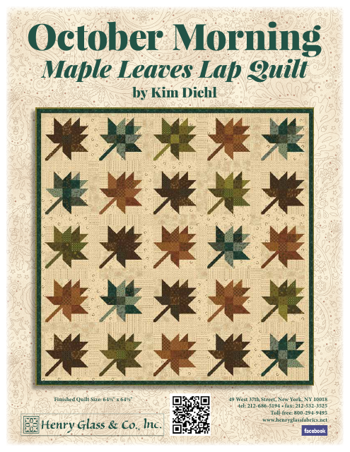 October Morning Maple Leaves Quilt Pattern - Kim Diehl