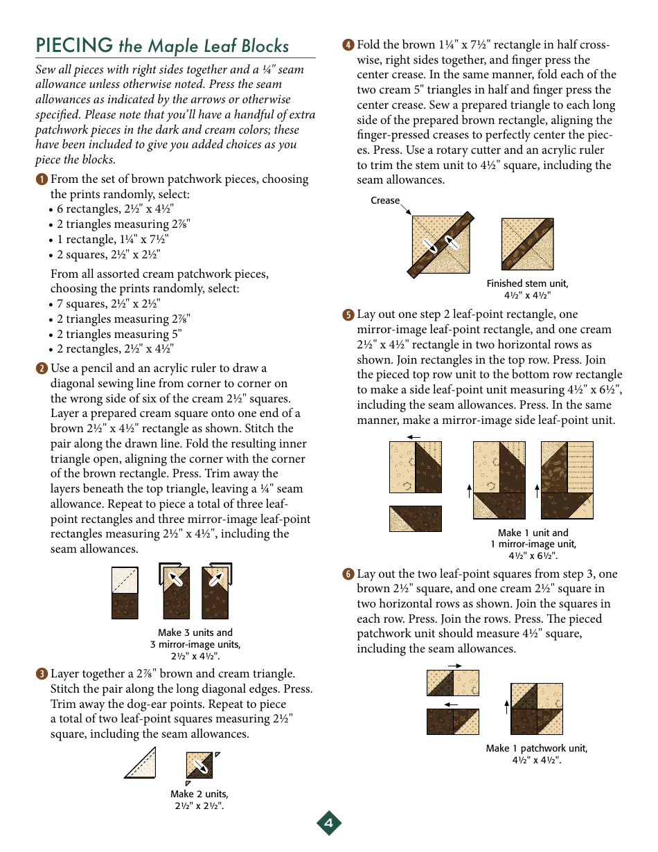October Morning Maple Leaves Quilt Pattern - Kim Diehl, Page 4