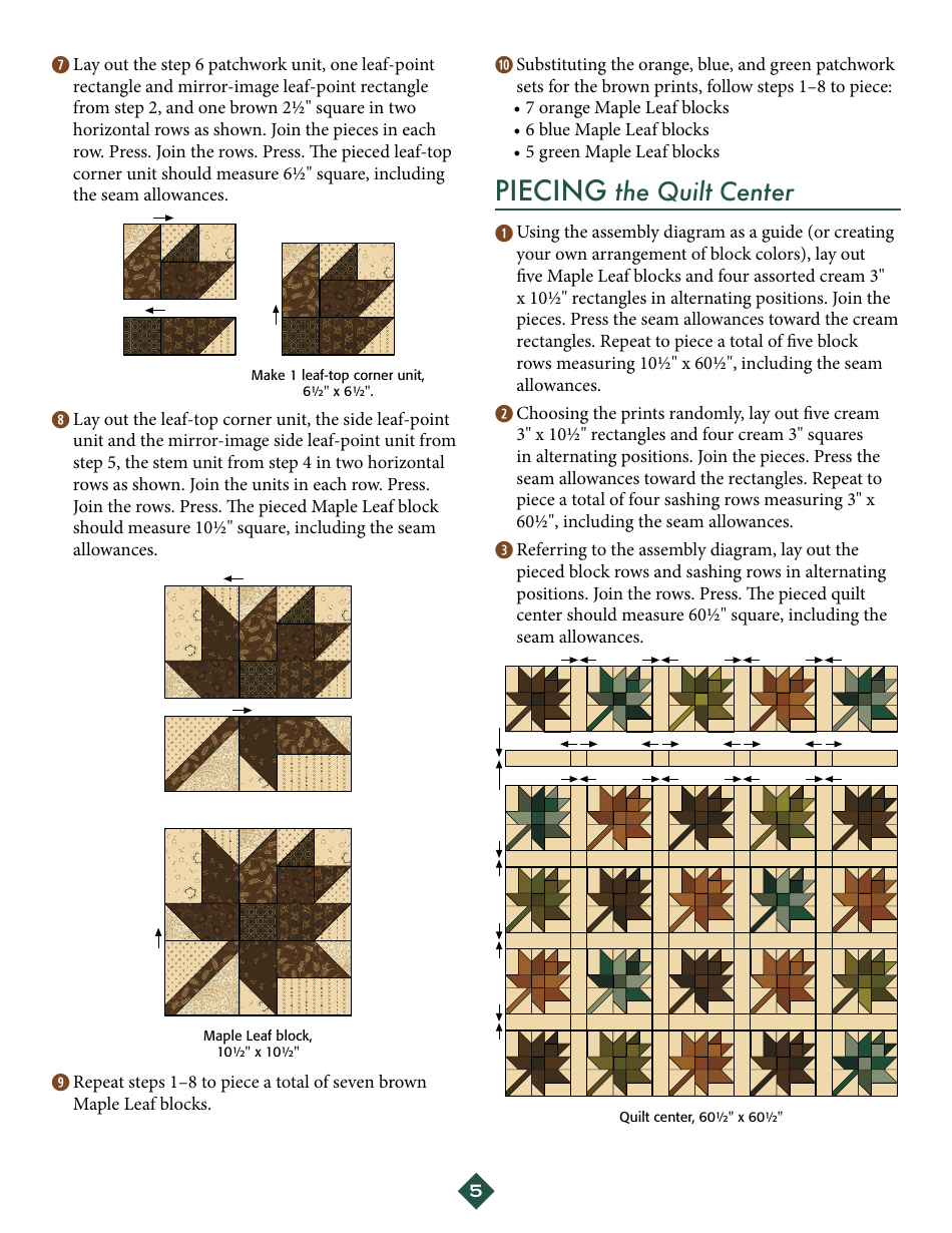 October Morning Maple Leaves Quilt Pattern - Kim Diehl, Page 5