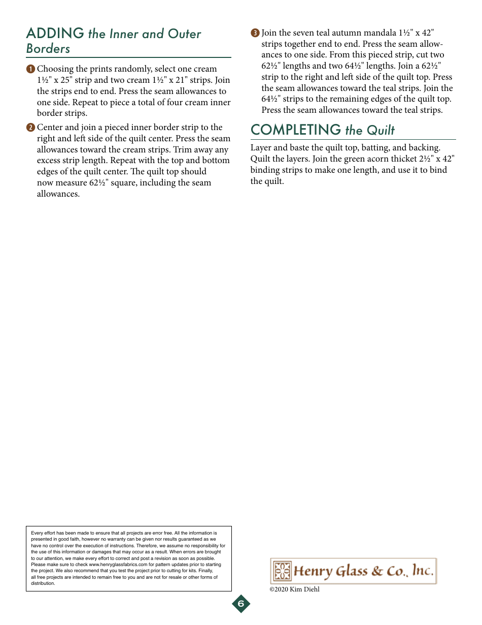 October Morning Maple Leaves Quilt Pattern - Kim Diehl, Page 6