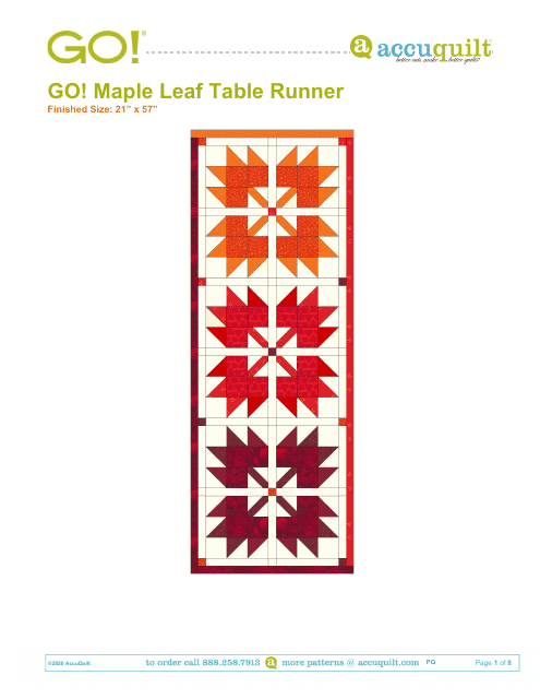 Maple Leaf Table Runner Pattern - Accuquilt Preview Image