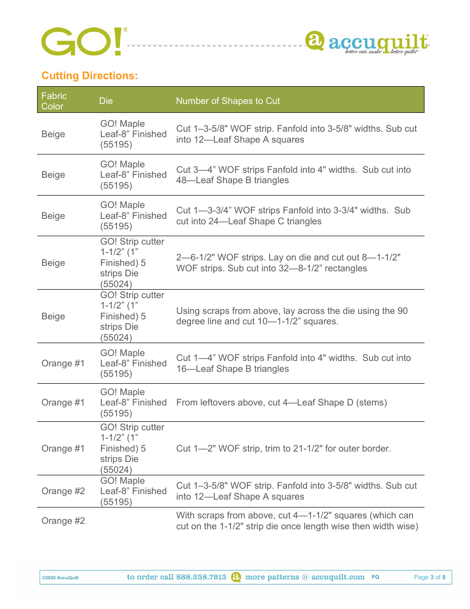 Maple Leaf Table Runner Pattern - Accuquilt, Page 3