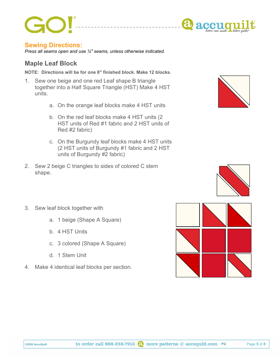 Maple Leaf Table Runner Pattern - Accuquilt Download Printable PDF ...