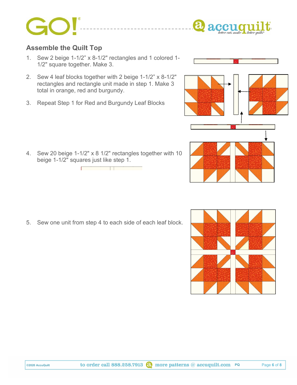 Maple Leaf Table Runner Pattern - Accuquilt Download Printable PDF ...