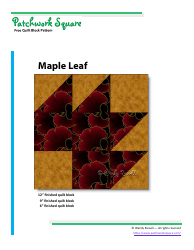 Document preview: Maple Leaf Quilt Block Pattern - Patchwork Square