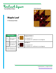 Maple Leaf Quilt Block Pattern - Patchwork Square, Page 3