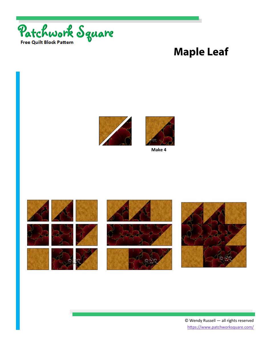 Maple Leaf Quilt Block Pattern - Patchwork Square, Page 5