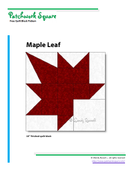 Document preview: Maple Leaf Quilt Block Pattern - Wendy Russell