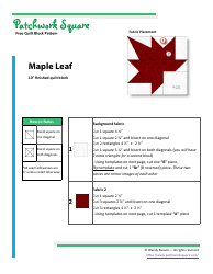 Maple Leaf Quilt Block Pattern - Wendy Russell, Page 2