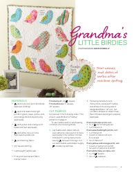 American Birds Quilt Pattern Templates, Page 6
