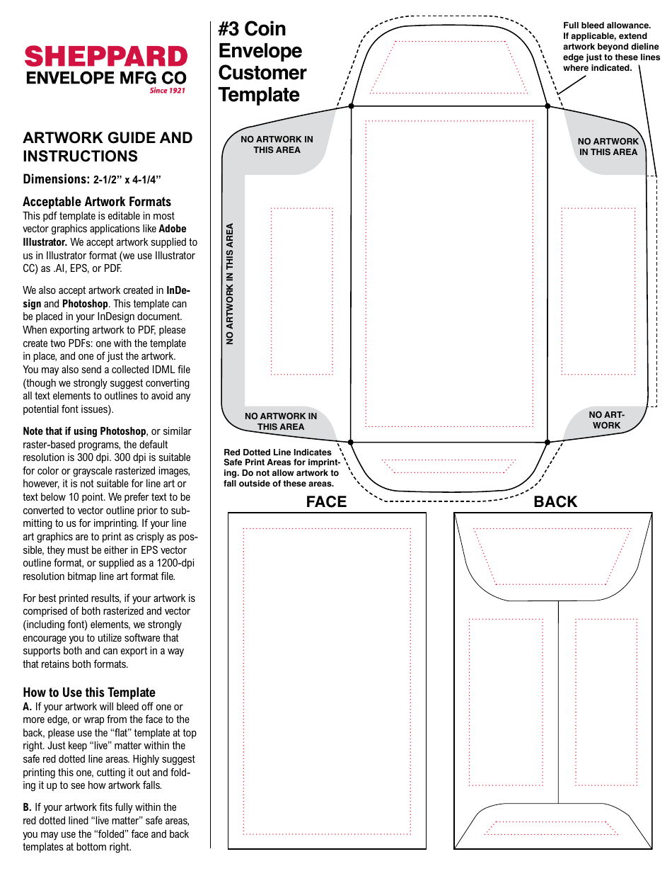 Coin Envelope Customer Template - Free Fillable Form