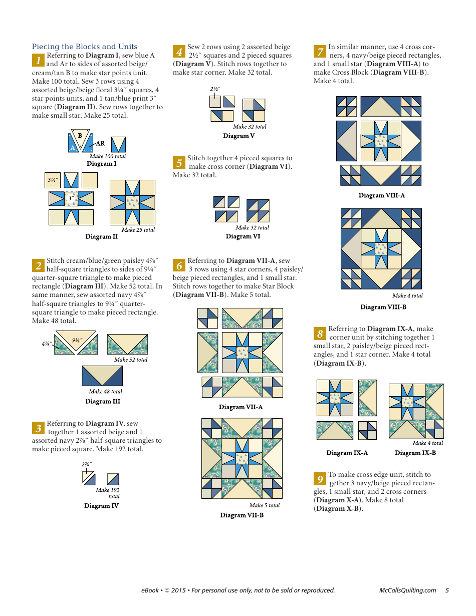 Blue Moon Quilt Pattern Templates -mccallsquilting, Page 5