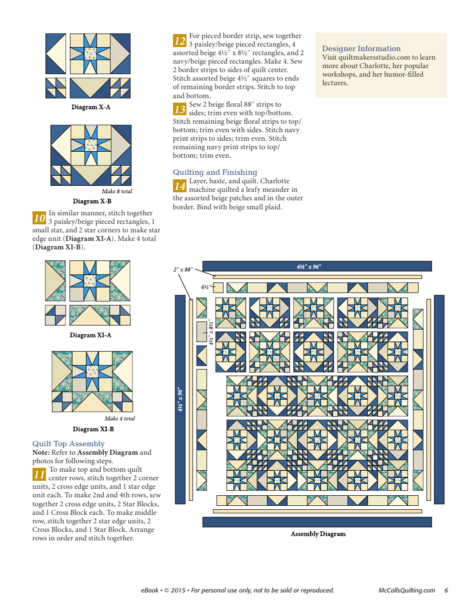 Blue Moon Quilt Pattern Templates -mccallsquilting, Page 6