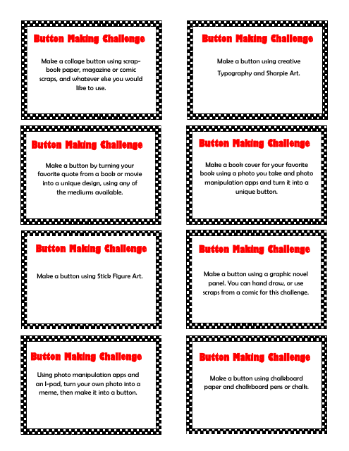 Button Making Challenge Templates