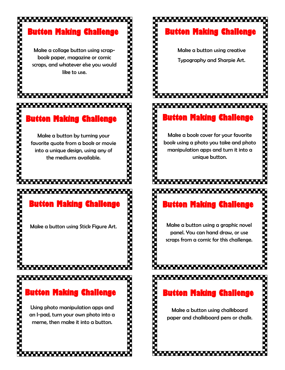 Button Making Challenge Templates Download Printable Pdf Templateroller 2088