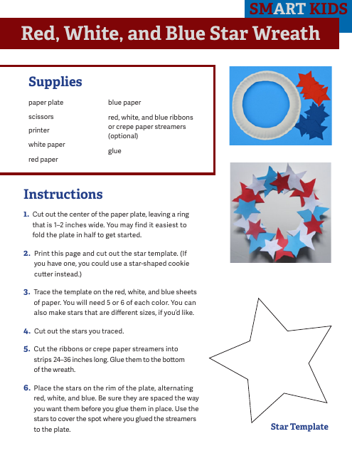 Paper Star Wreath Template Image