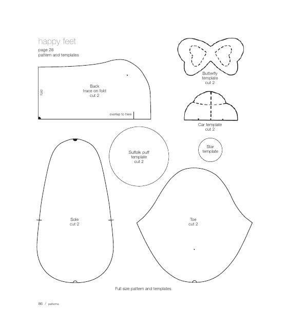 Happy Feet Stitching Pattern Templates Download Pdf