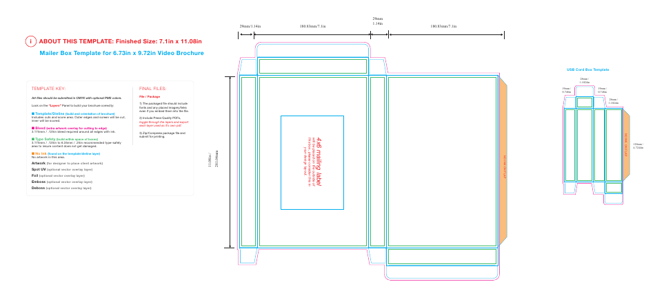 Mailer Box Print Template - Preview Image