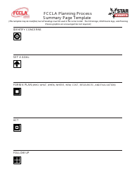 Document preview: Planning Process Summary Page Template - Fccla