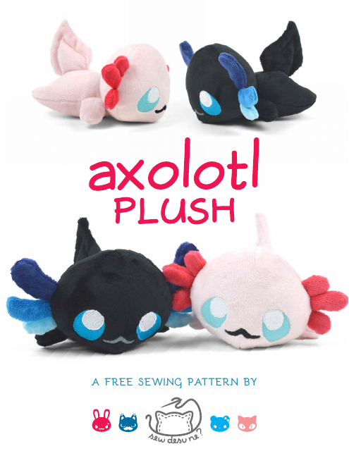 Axolotl Plush Sewing Templates - Adorable and Easy-to-Follow Patterns for Making Your Own Axolotl Plushies