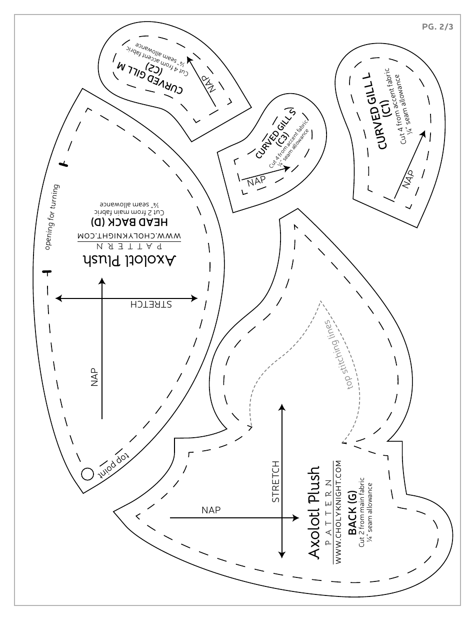 Axolotl Plush Sewing Templates - Choly Knight, Page 15