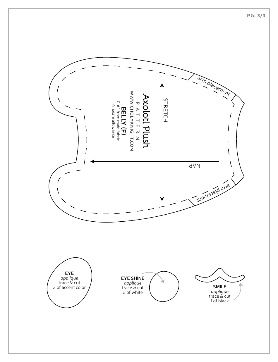 Axolotl Plush Sewing Templates - Choly Knight, Page 16