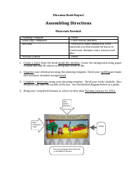 Document preview: Diorama Book Report Template