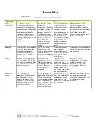 Document preview: Diorama Rubric Template - Forest Lake Elementary