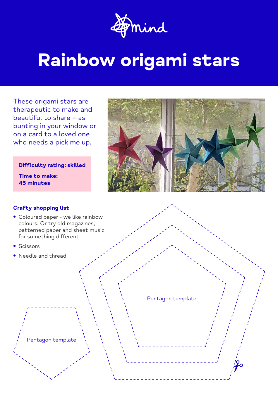 Origami Paper Star Templates, Page 1