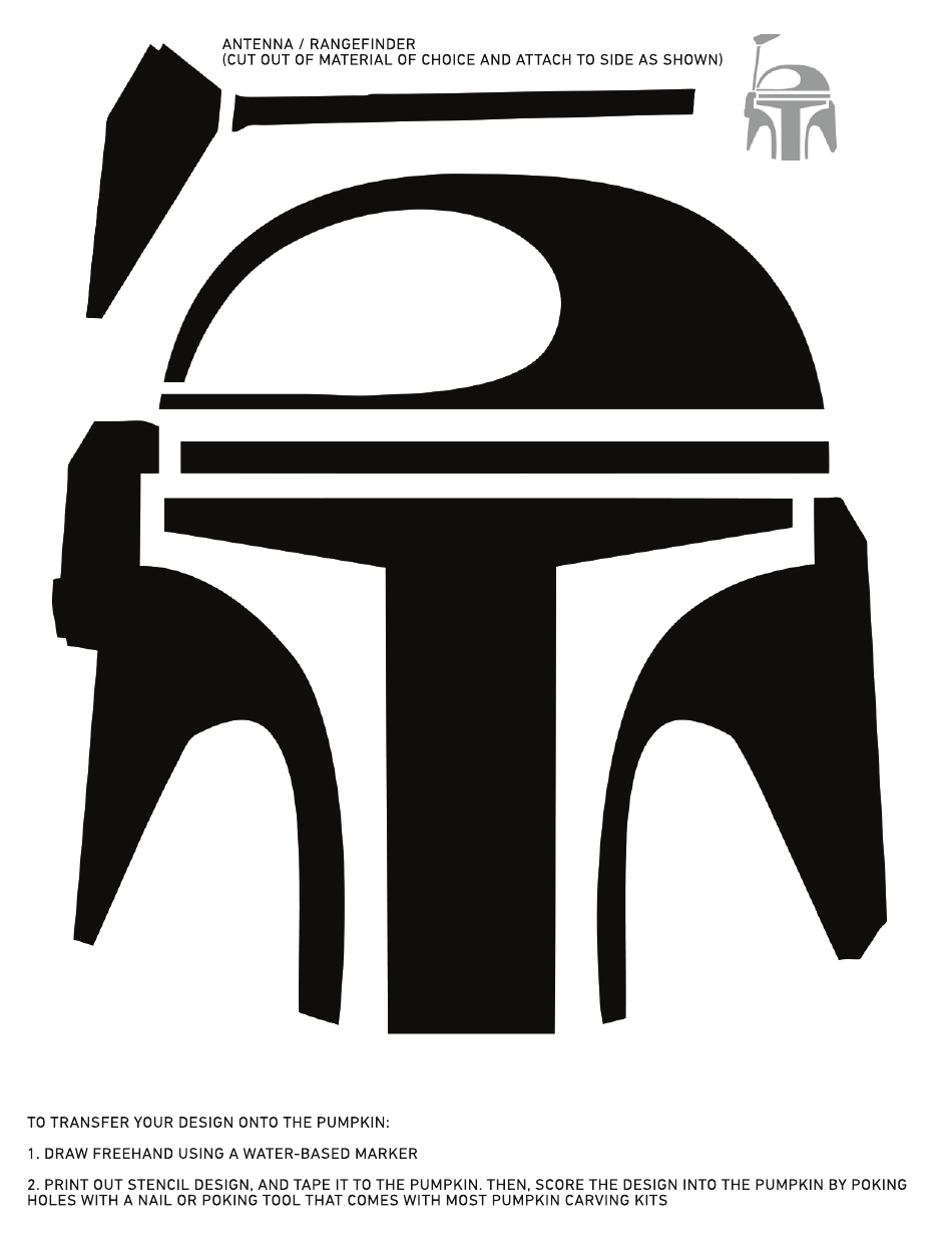 Mandalorian Pumpkin Carving Stencil Download Printable PDF | Templateroller