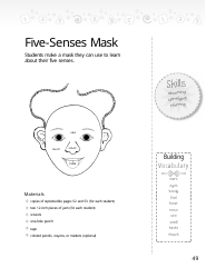Document preview: Five-Senses Paper Mask Templates