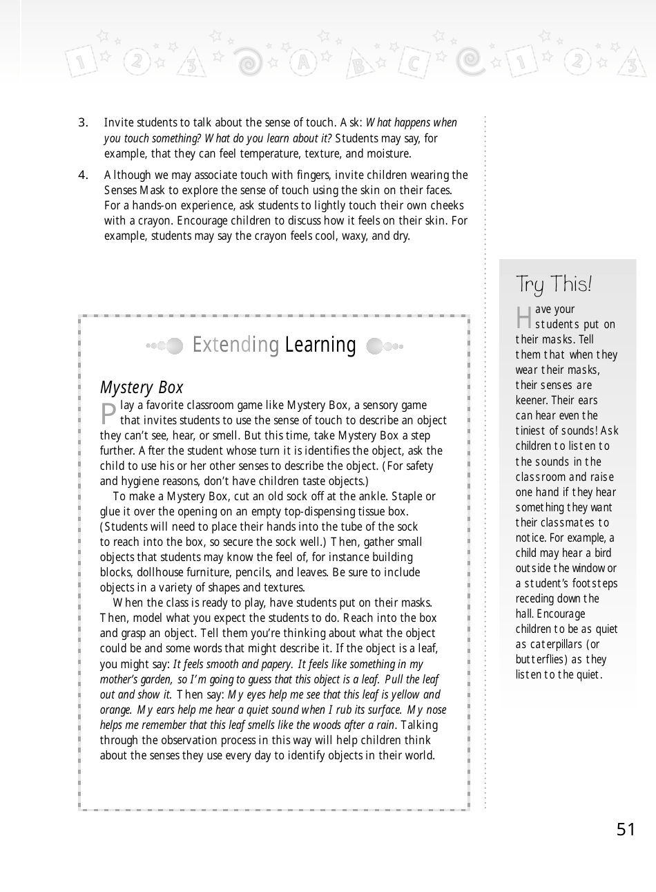 Five-Senses Paper Mask Templates, Page 3
