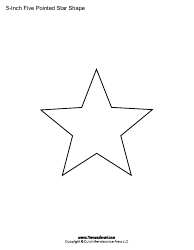 Document preview: 5-inch Five Pointed Star Shape Template